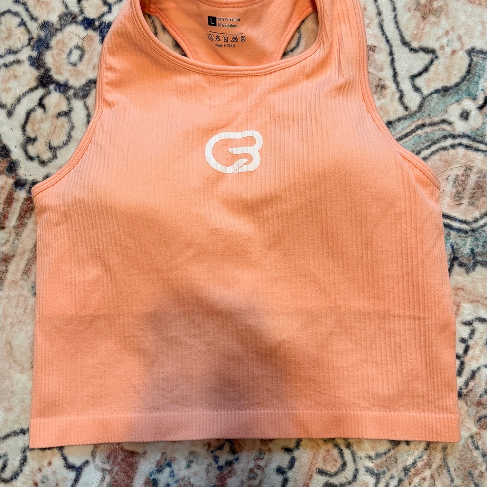 Cyclebar Peach Sleeveless Ribbed Top